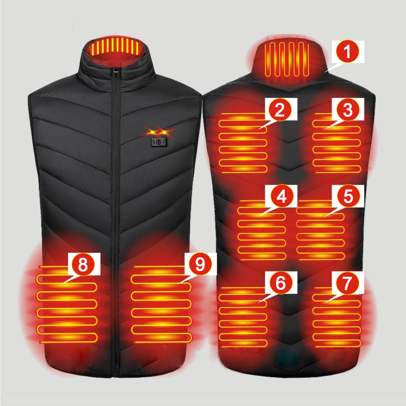 Outdoor Hunting Heater - Winter 9 Areas Heated Vest Outdoor