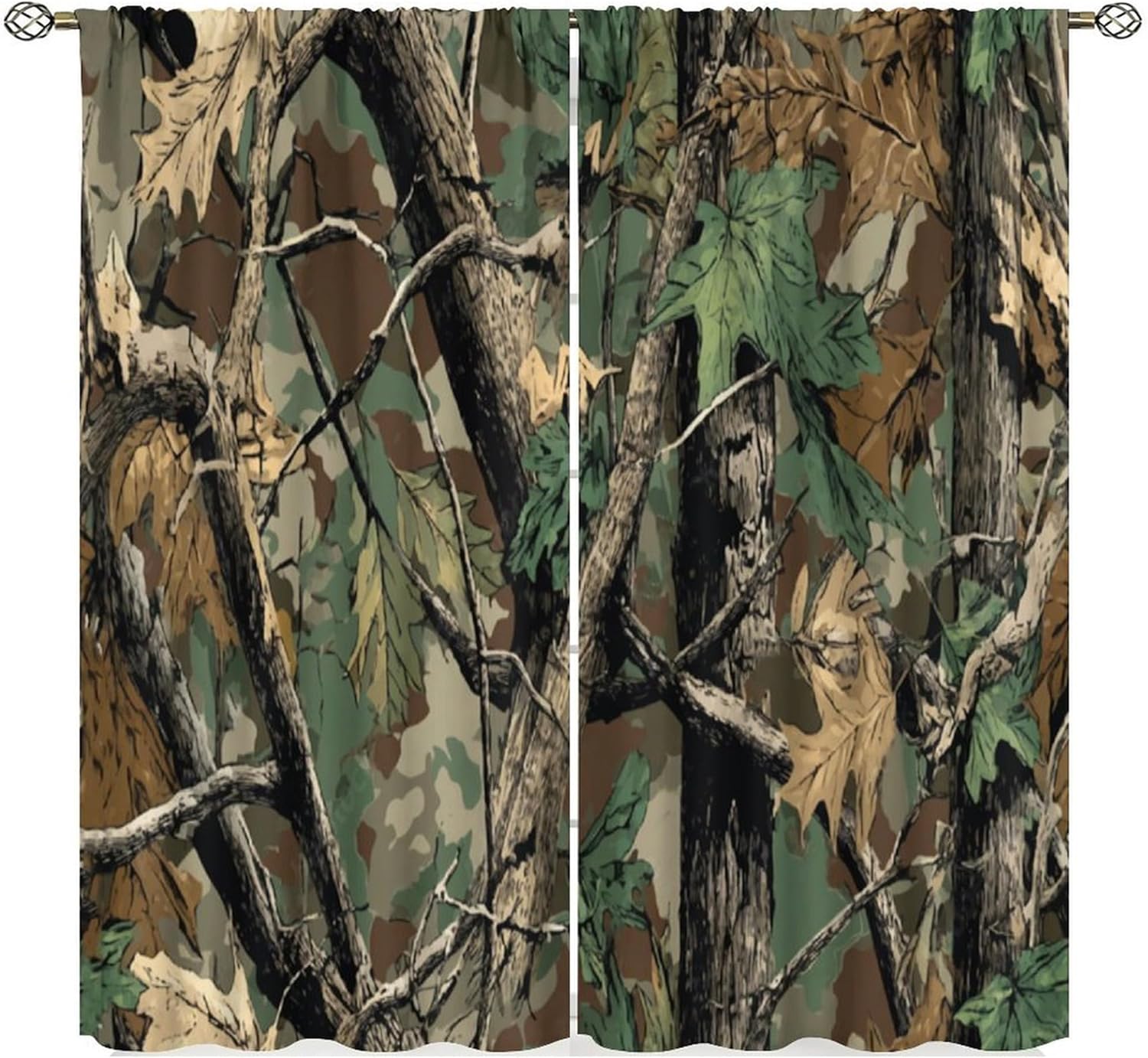 Hunting And Camping In Forest - Forest Camouflage Curtains, Forest Camo Oak