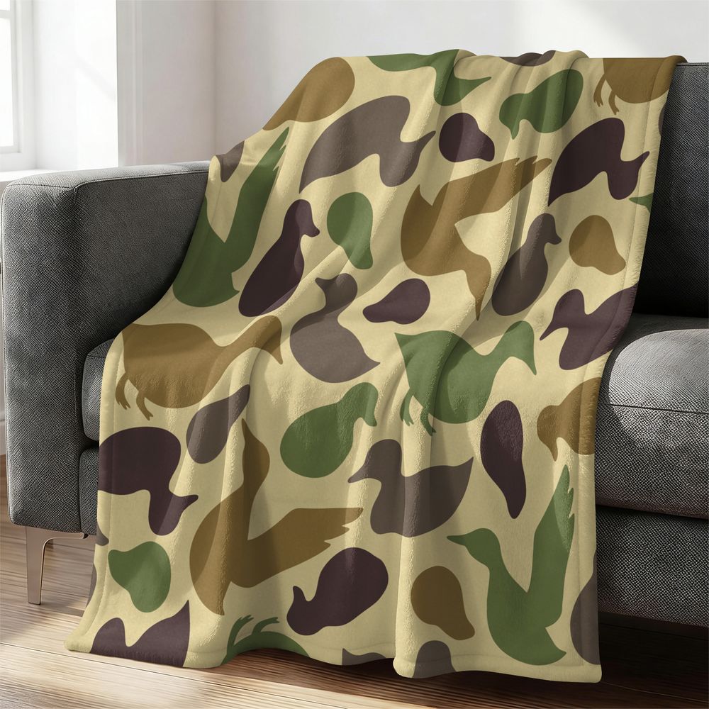 Hunting Outdoor Rug - Duck Pattern Flannel Blanket Soft Cozy