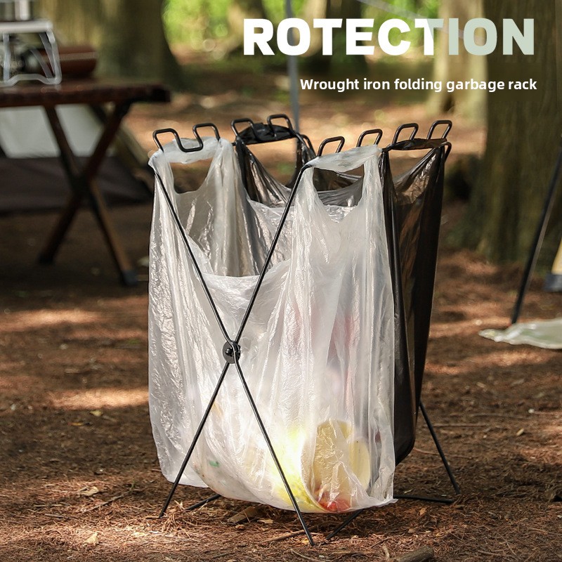 Outdoor Hunting Kitchen - Portable Folding Garbage Bag Holder, Outdoor