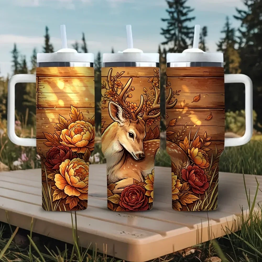 40Oz Tumbler with Handle, Beau - Hunting Outdoor Background review and price