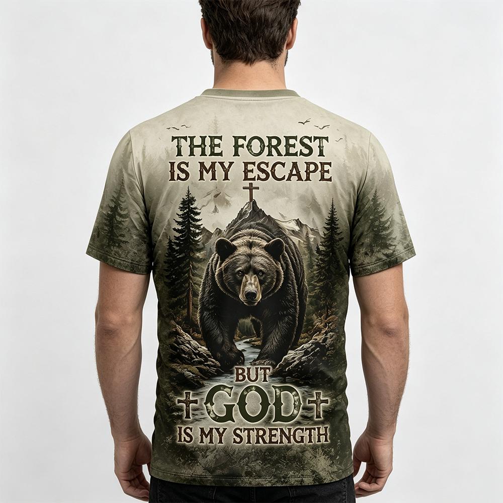 Men Vintage Forest Bear Print  - Hunting And Camping In Forest review and price