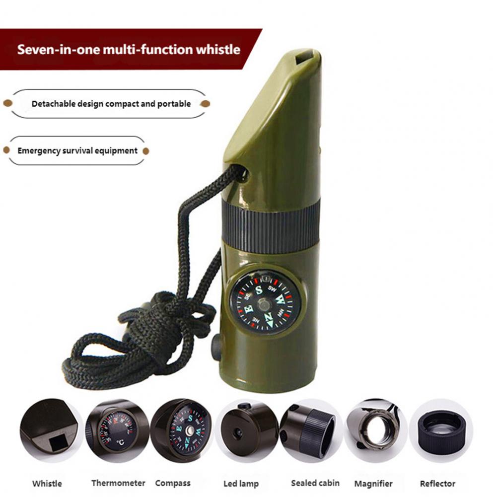 7-In-1 Multifunctional Whistle - Hunting Outdoor Thermometer review and price