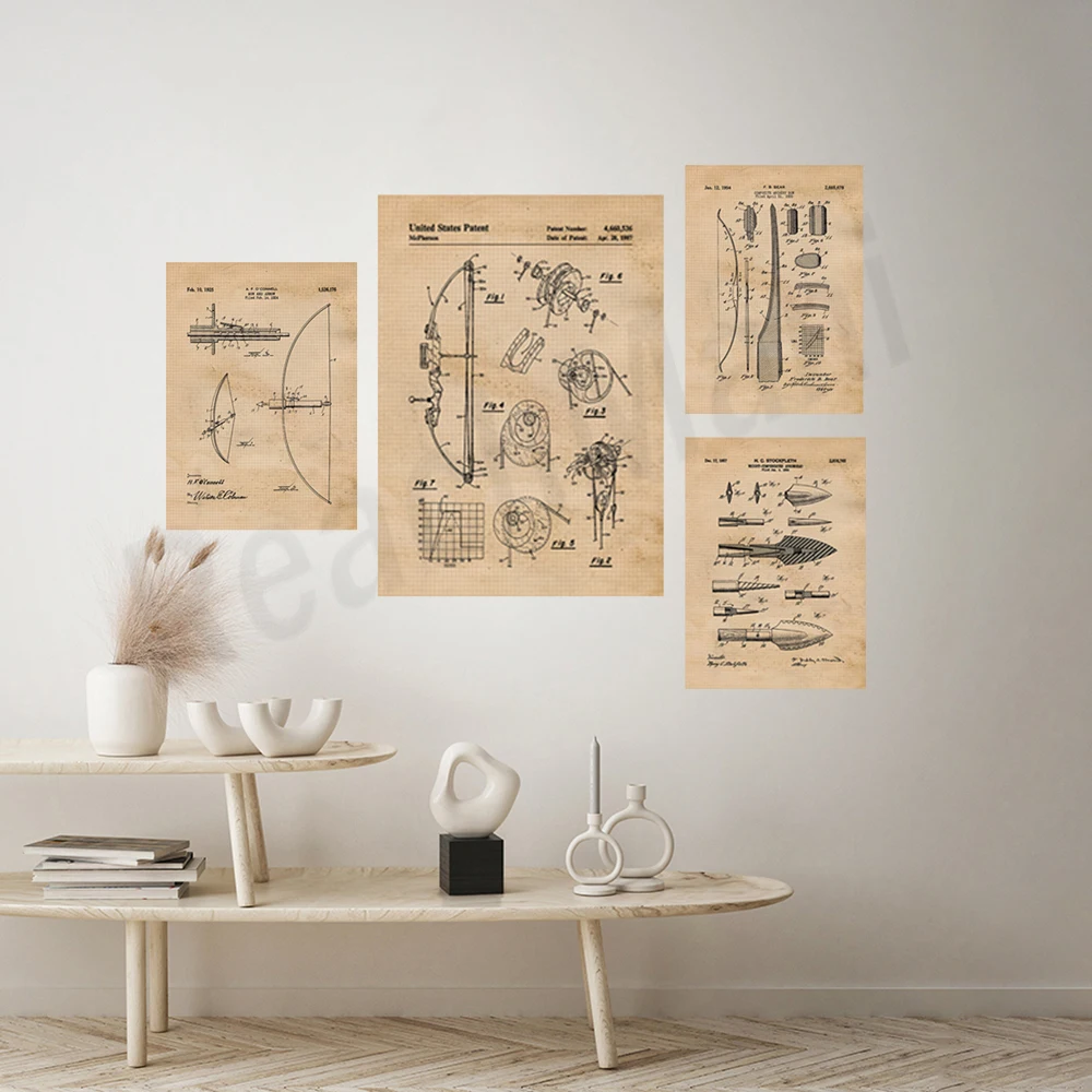 Vintage bow and arrow patent p - Outdoor Hunting Paintings review and price