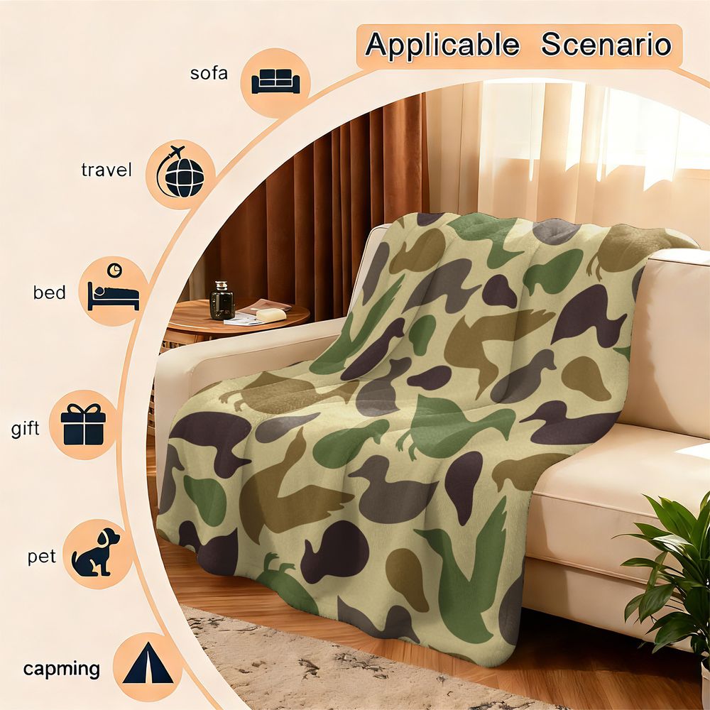 Duck Pattern Flannel Blanket S - Hunting Outdoor Rug review and price