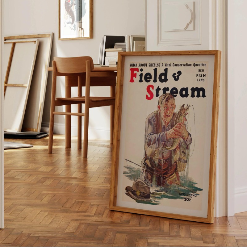 Vintage Fly Fishing Canvas Pri - Outdoor Hunting Paintings review and price