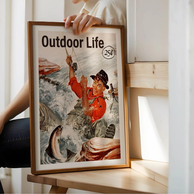 Vintage Fly Fishing Canvas Pri - Outdoor Hunting Paintings review and price