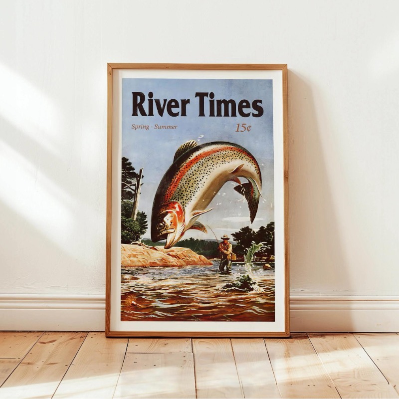Vintage Fly Fishing Canvas Pri - Outdoor Hunting Paintings review and price