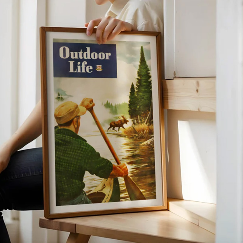 Vintage Colorful Fishing Poste - Outdoor Hunting Paintings review and price