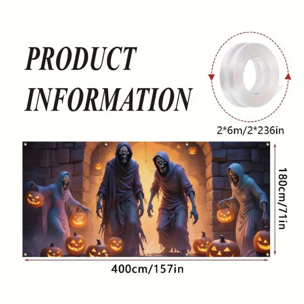 VIKAMA Halloween Garage Banner - Hunting Outdoor Background review and price