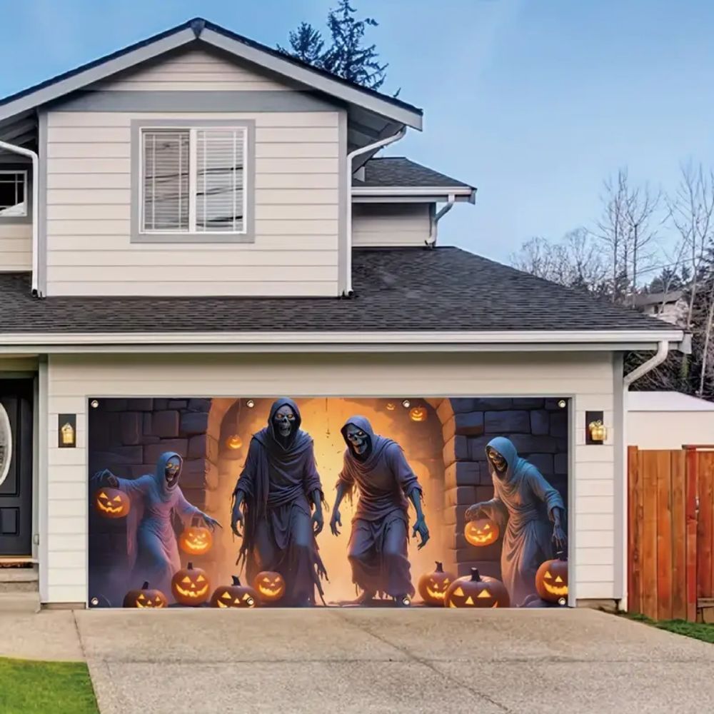 VIKAMA Halloween Garage Banner - Hunting Outdoor Background review and price