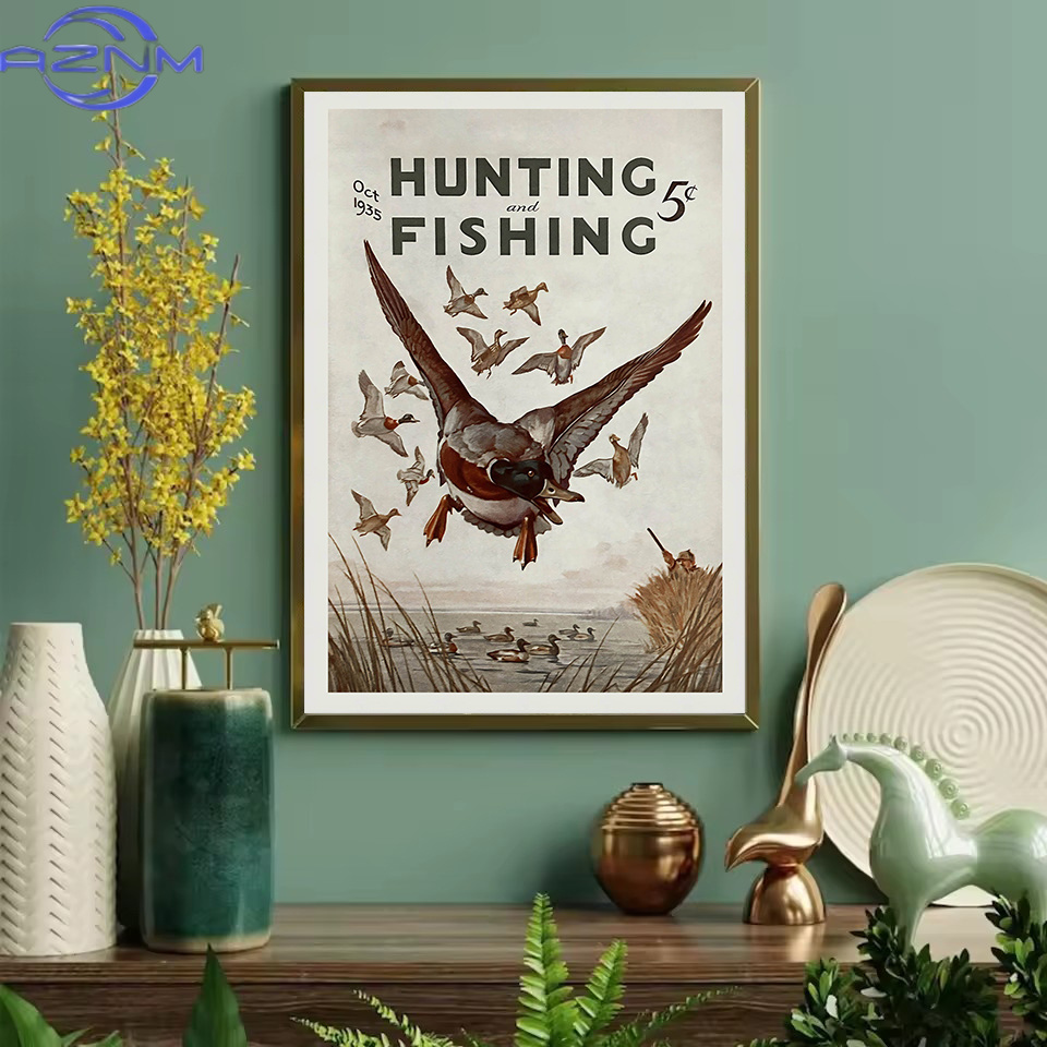 AZNM Retro Wildlife Outdoor Hu - Outdoor Hunting Paintings review and price