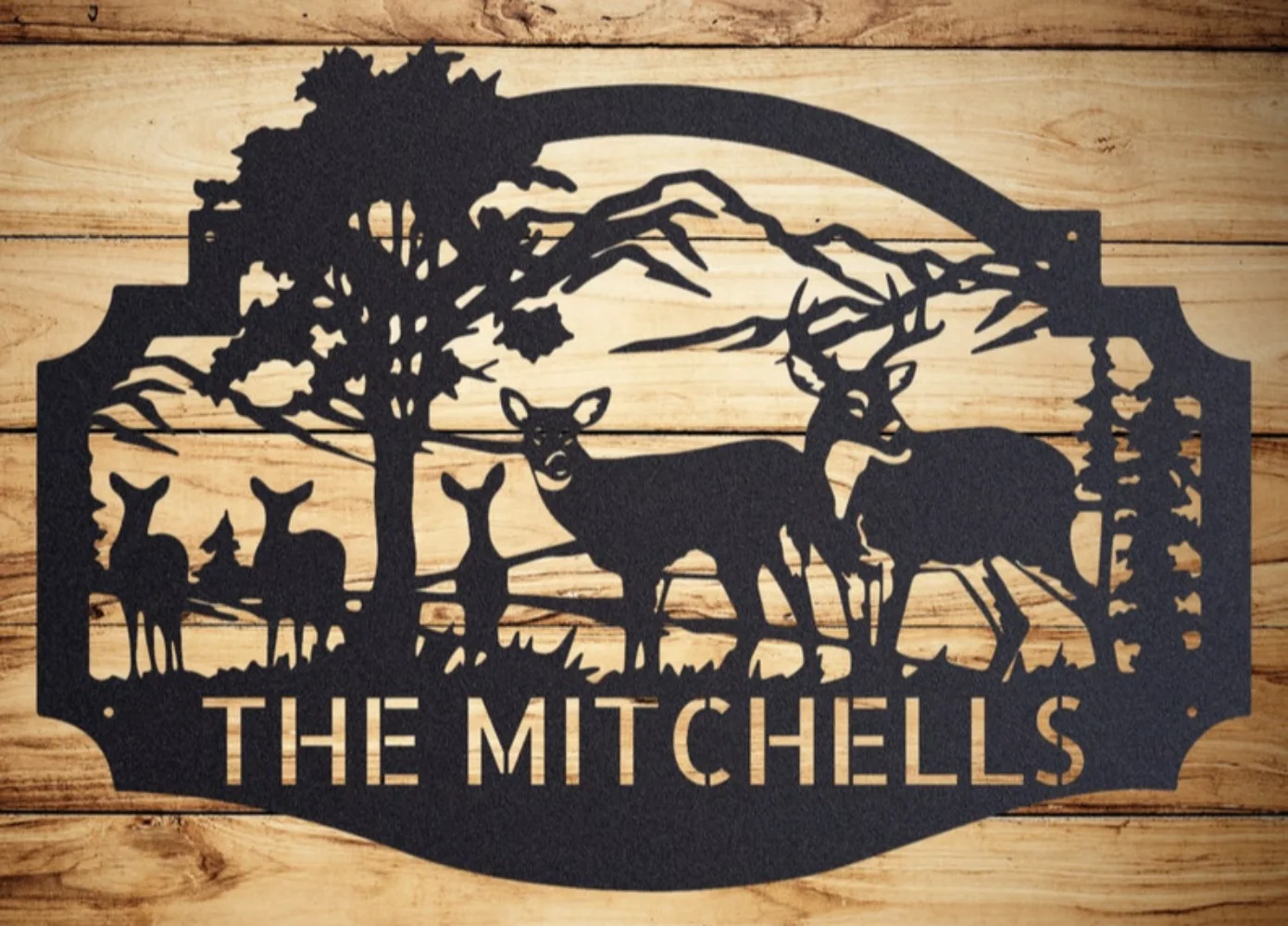 Personalized Deer Metal Cabin  - Outdoor Hunting Names review and price