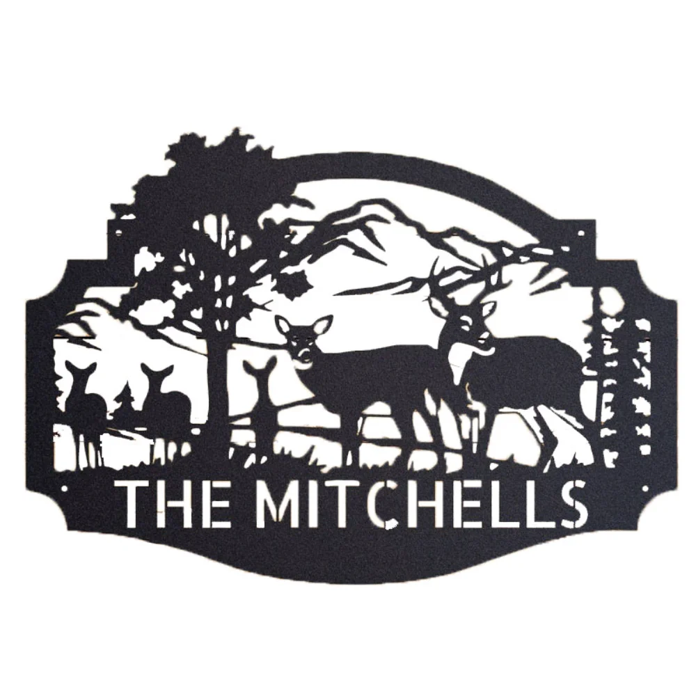 Personalized Deer Metal Cabin  - Outdoor Hunting Names review and price
