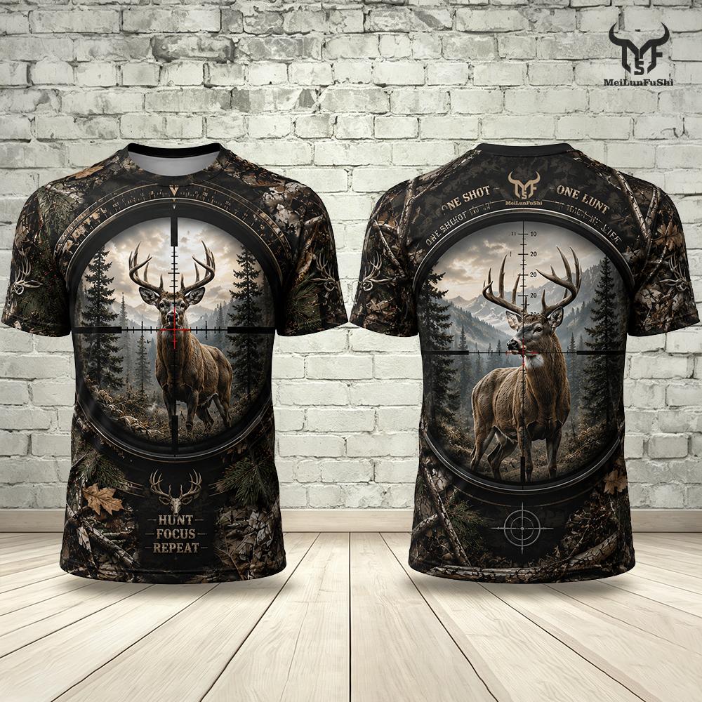 New Outdoor Hunting Men's T-Sh - Hunting And Camping In Forest review and price