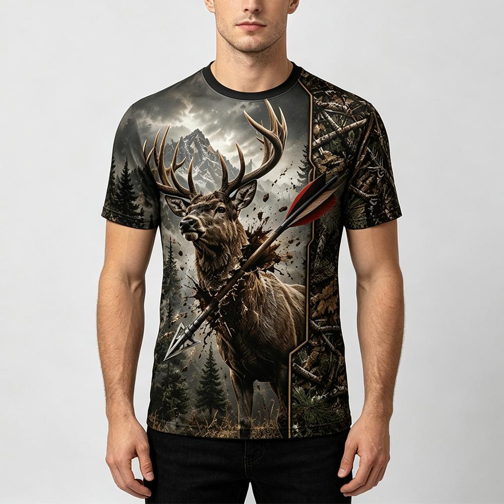 New Outdoor Hunting Men's T-Sh - Hunting And Camping In Forest review and price