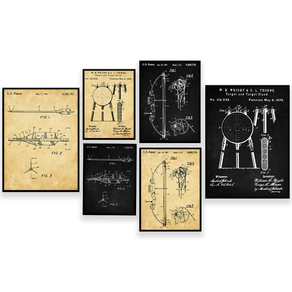 Archery Patents Prints, Bow Pa - Outdoor Hunting Paintings review and price