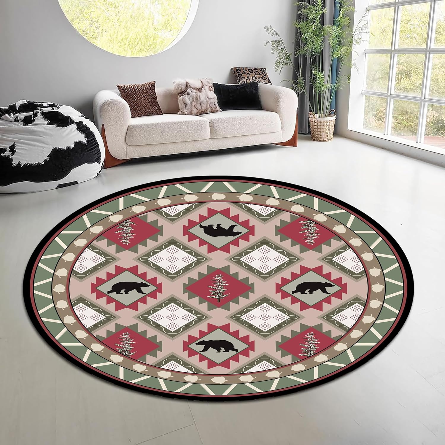 Vintage Nature Forest Round Ru - Hunting Outdoor Rug review and price